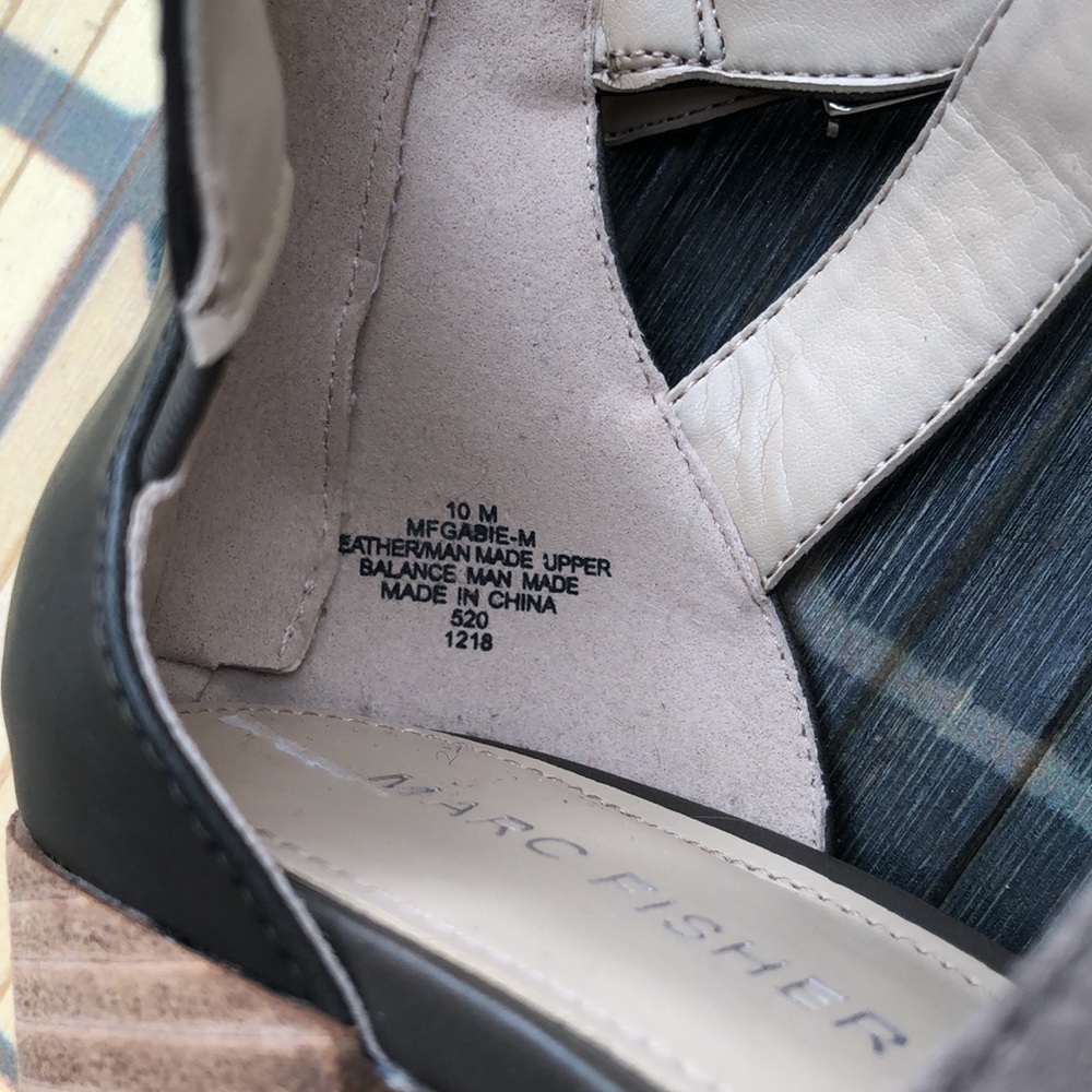 Marc Fisher Block Heel Open Toed Shoe Size 10m - image 7